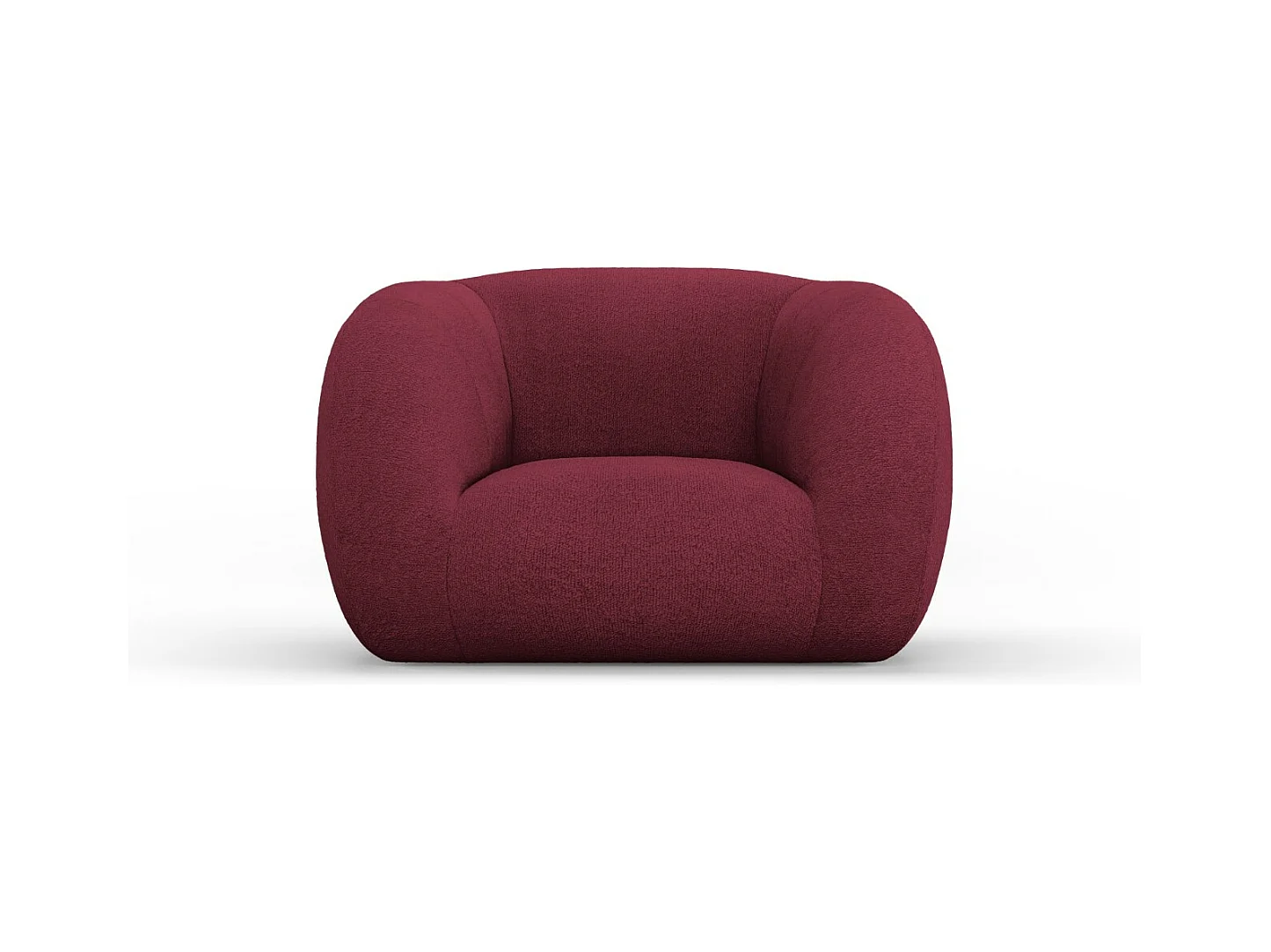 Cosmopolitan Design - Fauteuil "Essen" en bouclé bordeaux - 130x95x86cm