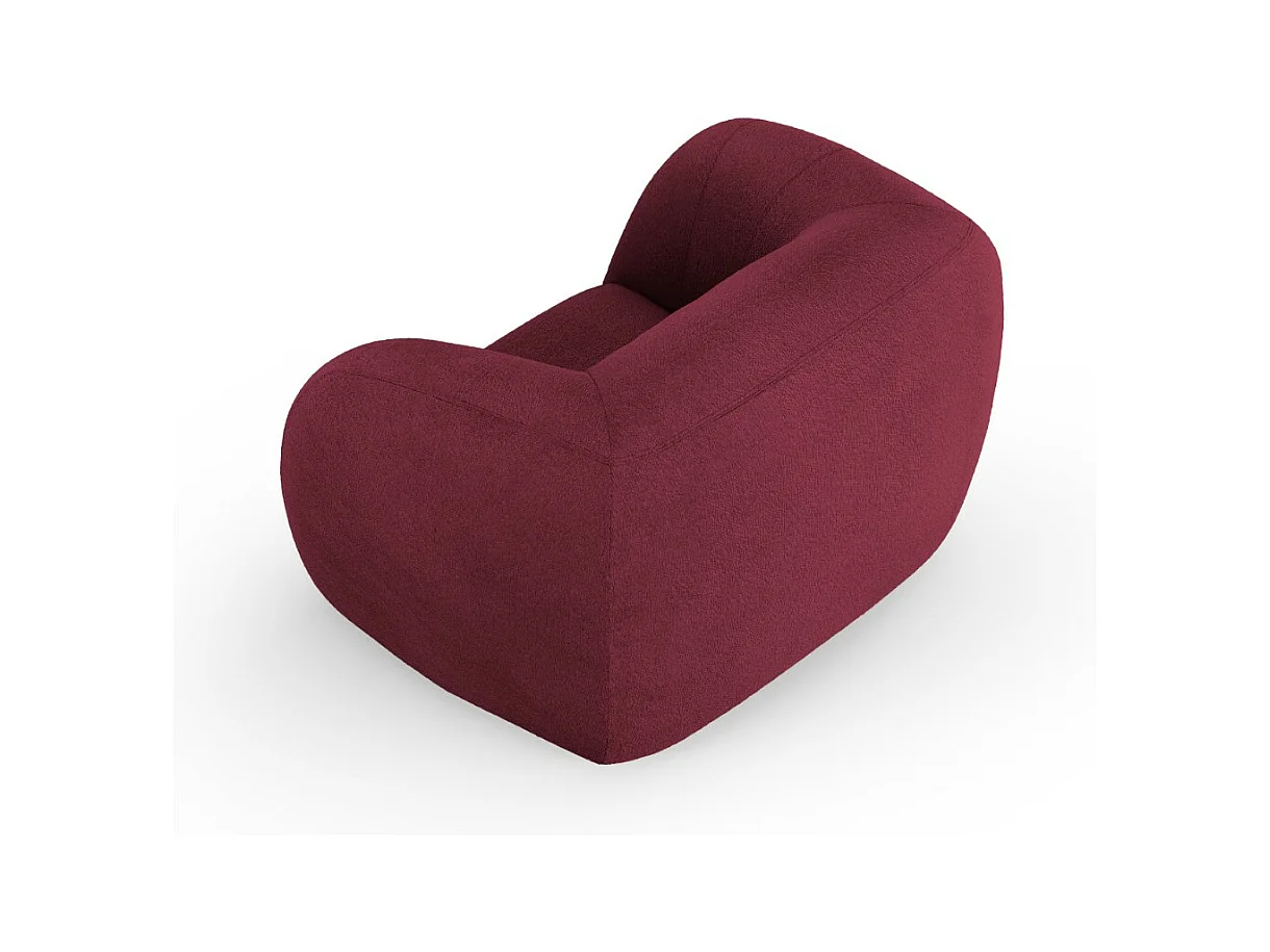 Cosmopolitan Design - Sillón "Essen" de tejido bouclé granate - 130x95x86cm
