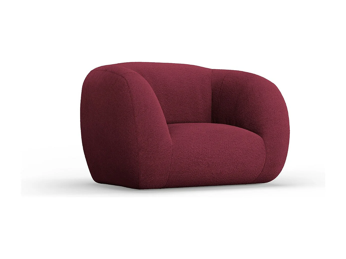 Cosmopolitan Design - Fauteuil "Essen" en bouclé bordeaux - 130x95x86cm