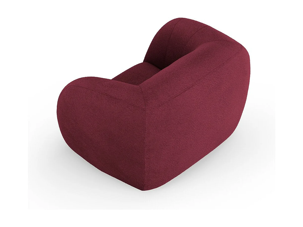 Cosmopolitan Design - Fauteuil "Essen" en bouclé bordeaux - 130x95x86cm