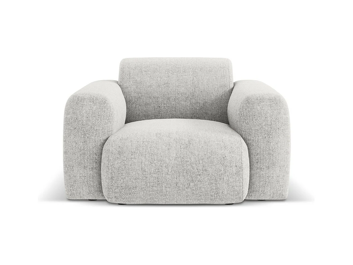 Cosmopolitan Design - Fauteuil "Nolio" 2 zitplaatsen, Chenille, Lichtgrijs - 105x95x72cm
