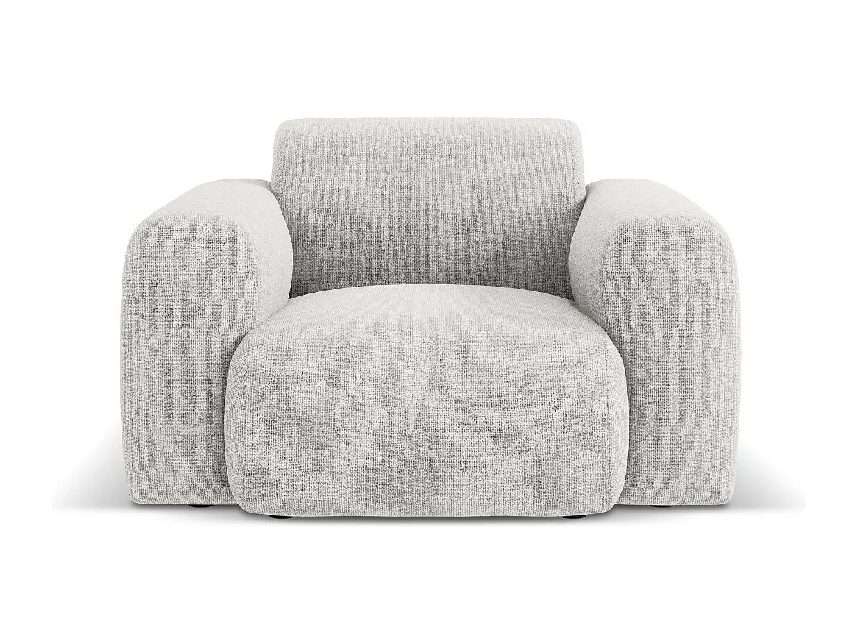 Cosmopolitan Design - Fauteuil "Nolio" 2 places en chenille gris clair - 105x95x72cm