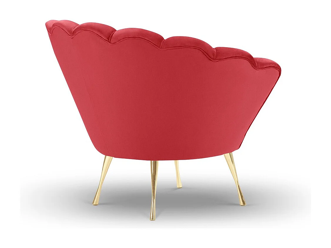 Cosmopolitan Design - Fauteuil "Kingston" Flueel, Rood - 98x78x76cm