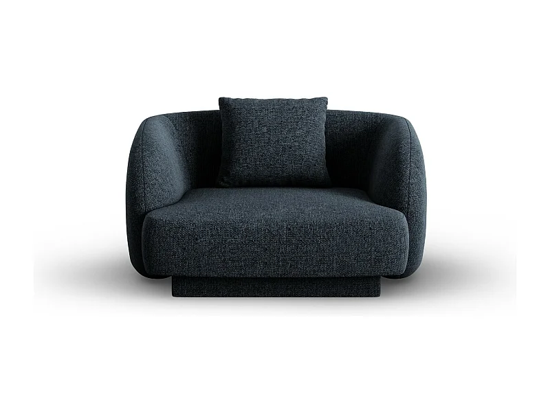 Cosmopolitan Design - Fauteuil "Tulum" en chenille bleu roi - 103x90x70cm
