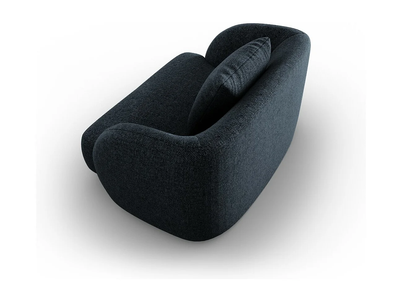 Cosmopolitan Design - Fauteuil "Tulum" en chenille bleu roi - 103x90x70cm