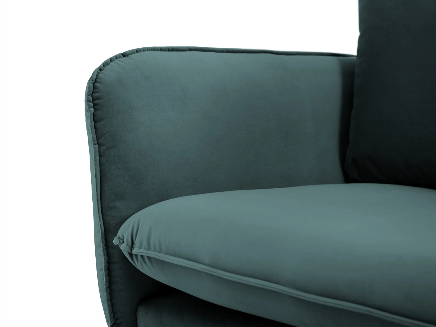 Cosmopolitan Design - Fauteuil "Vienna" en velours pétrole - 97x94x95cm