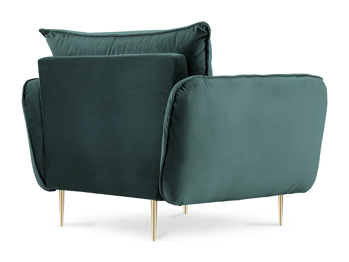 Cosmopolitan Design - Fauteuil "Vienna" en velours pétrole - 97x94x95cm