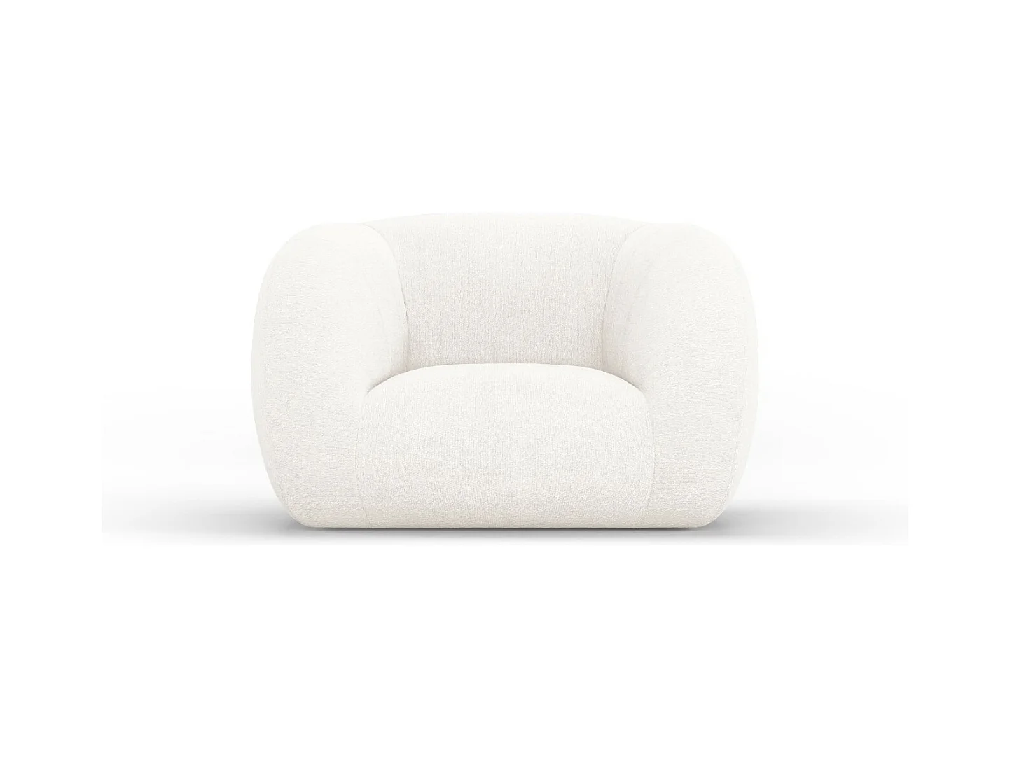 Cosmopolitan Design - Fauteuil "Essen" en bouclé blanc - 130x95x86cm