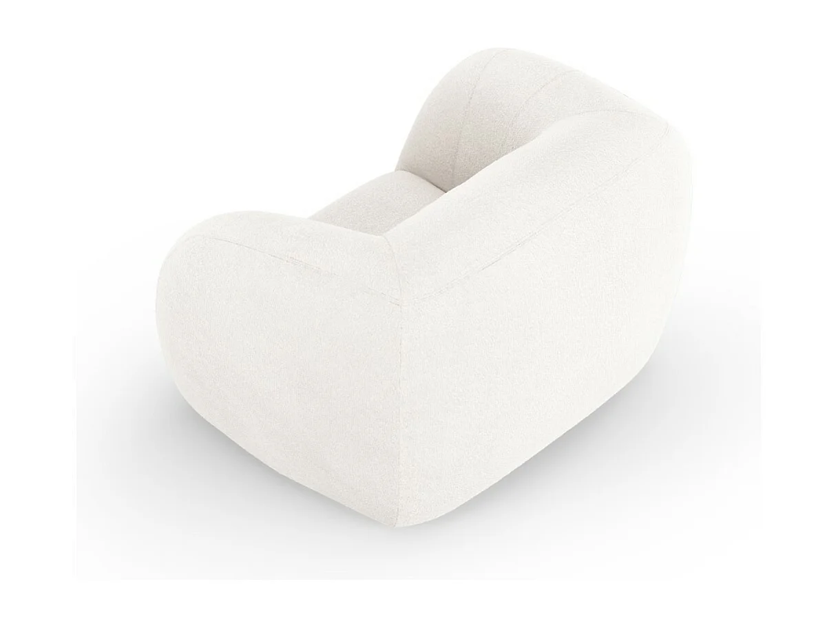 Cosmopolitan Design - Fauteuil "Essen" en bouclé blanc - 130x95x86cm