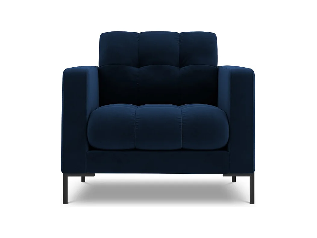 Cosmopolitan Design - Fauteuil "Bali" Flueel, Koningsblauw - 87x92x75cm