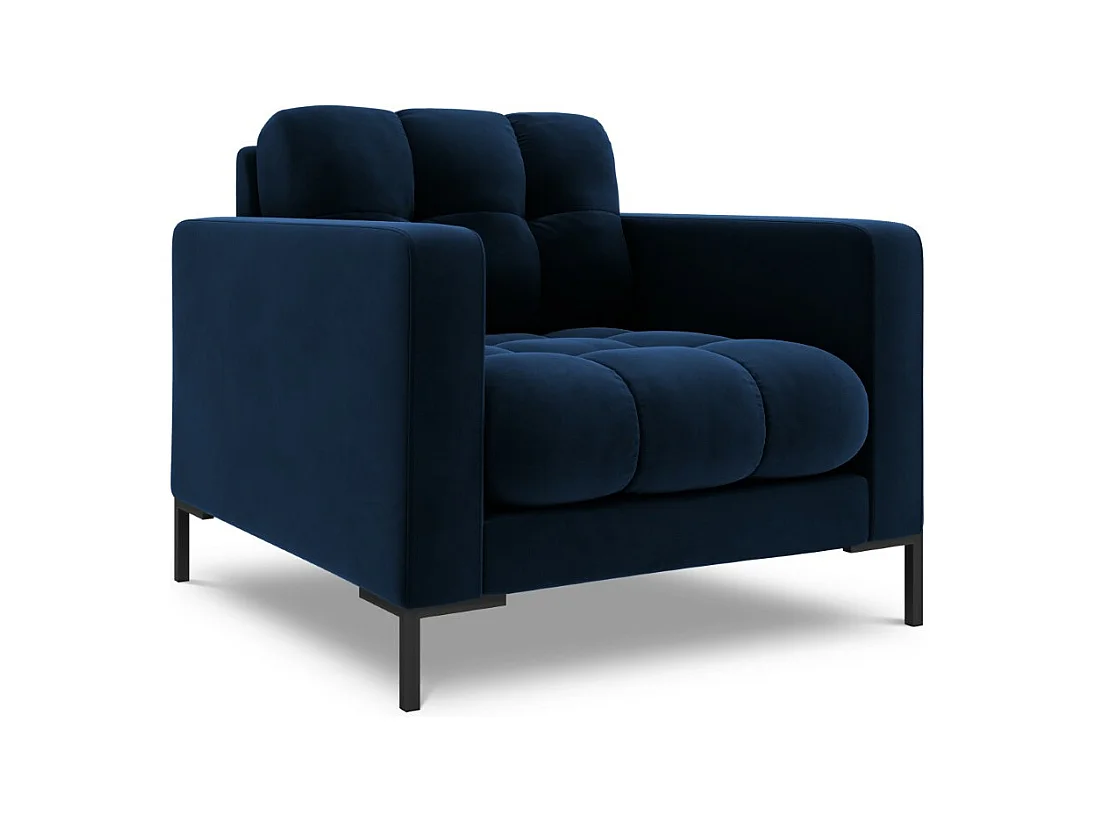 Cosmopolitan Design - Sillón "Bali" de terciopelo azul regio - 87x92x75cm