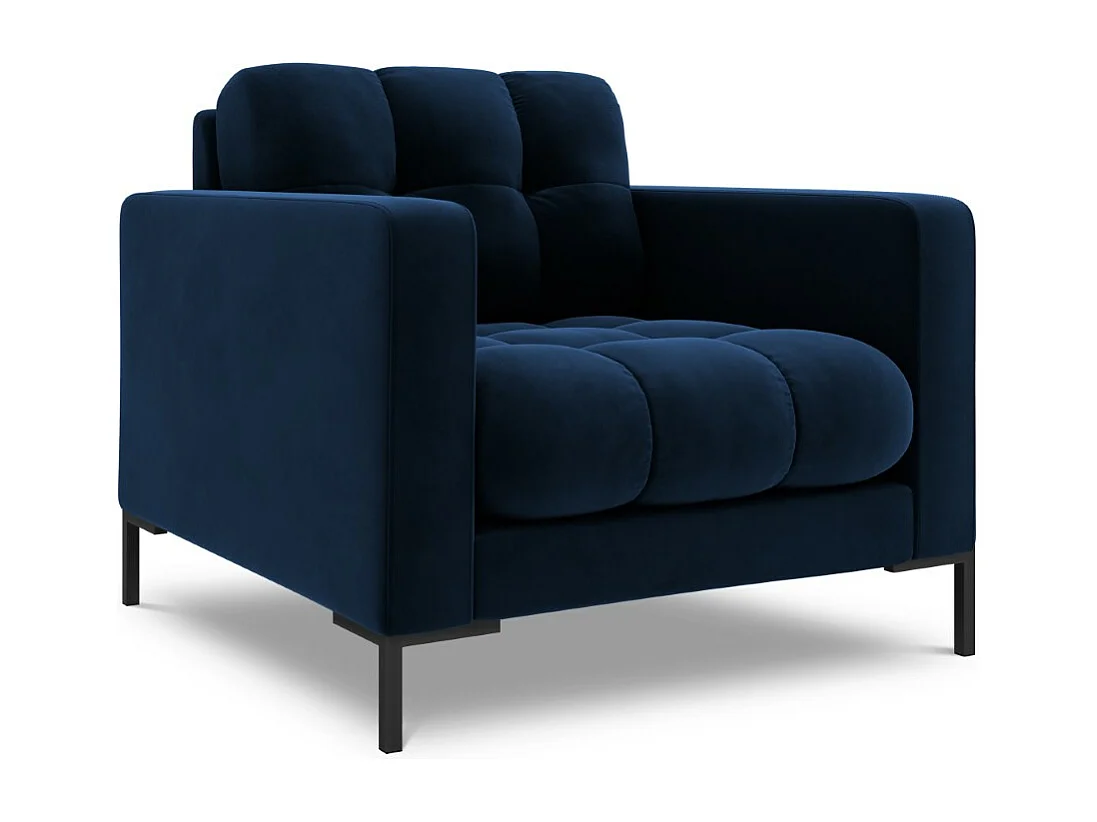 Cosmopolitan Design - Fauteuil "Bali" en velours bleu roi - 87x92x75cm