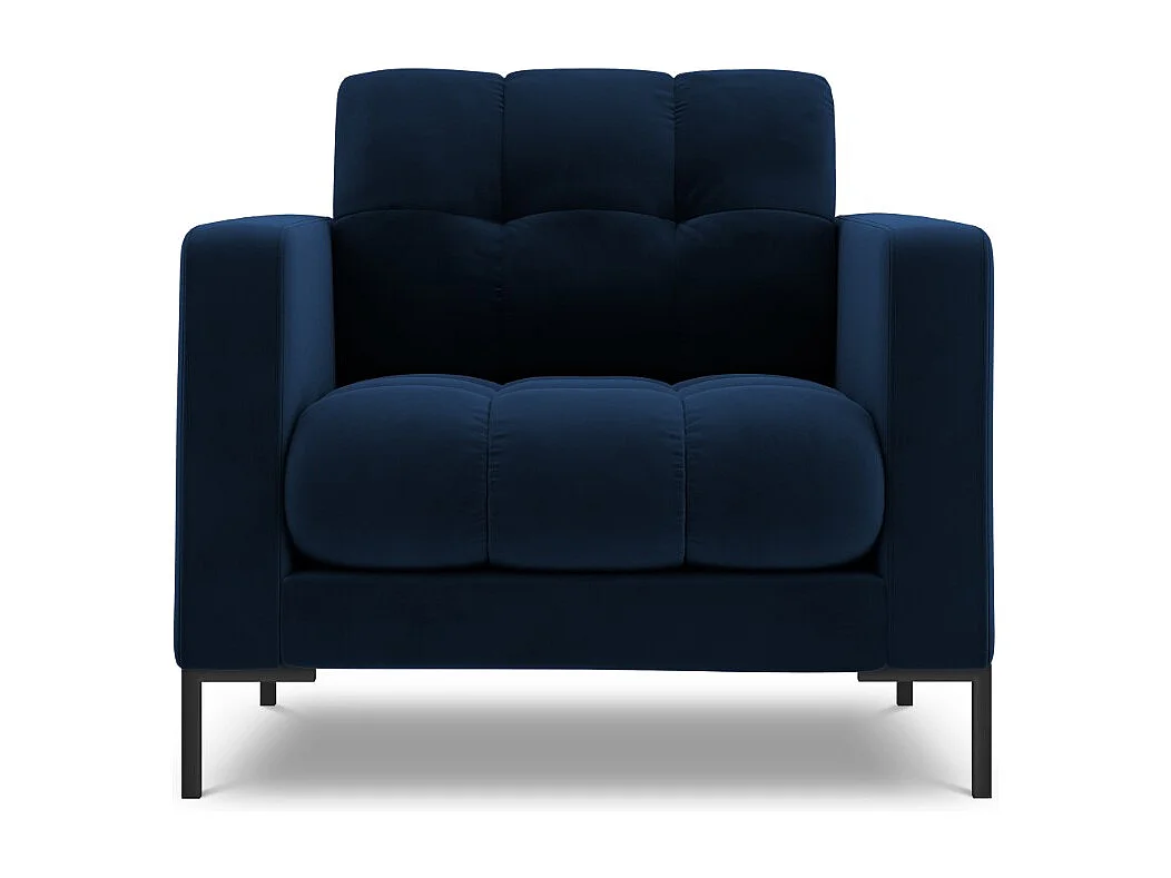 Cosmopolitan Design - Fauteuil "Bali" en velours bleu roi - 87x92x75cm