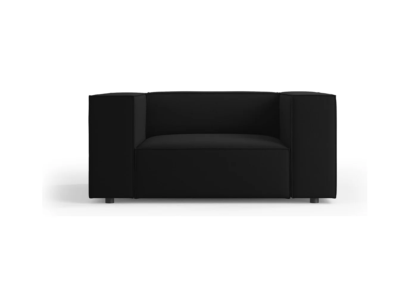 Cosmopolitan Design - Fauteuil "Arendal" en velours noir - 124x102x70cm