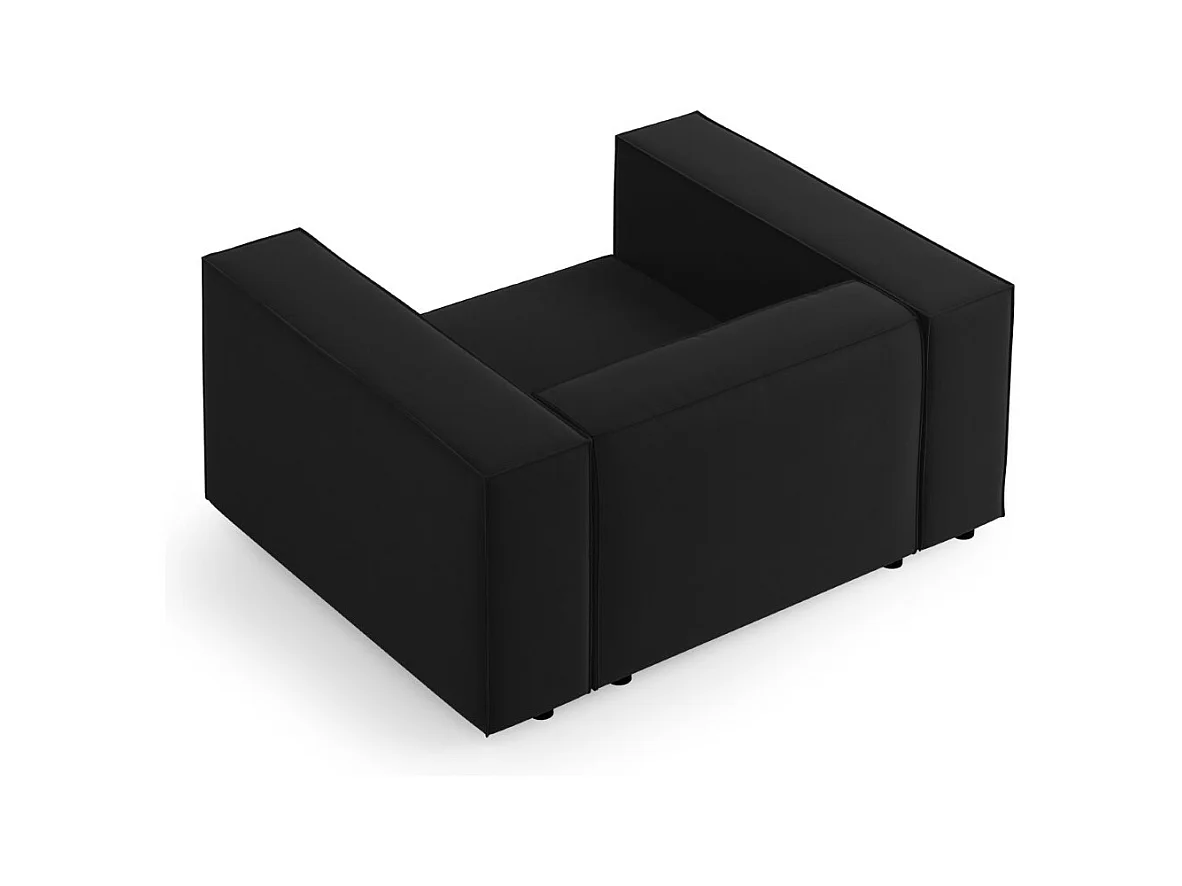 Cosmopolitan Design - Fotel, "Arendal" welur, czarny - 124x102x70cm