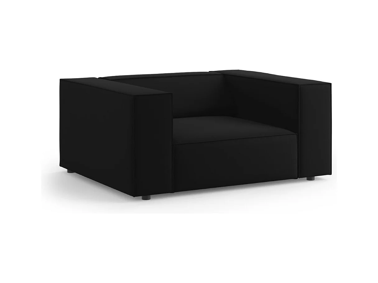 Cosmopolitan Design - Fotel, "Arendal" welur, czarny - 124x102x70cm