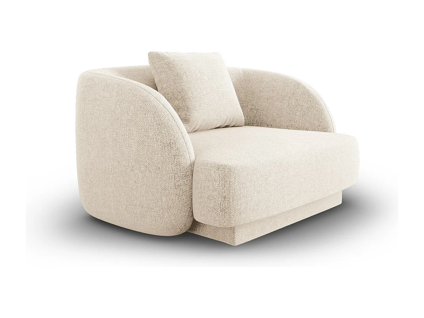 Cosmopolitan Design - Fauteuil "Tulum" en chenille beige clair - 103x90x70cm