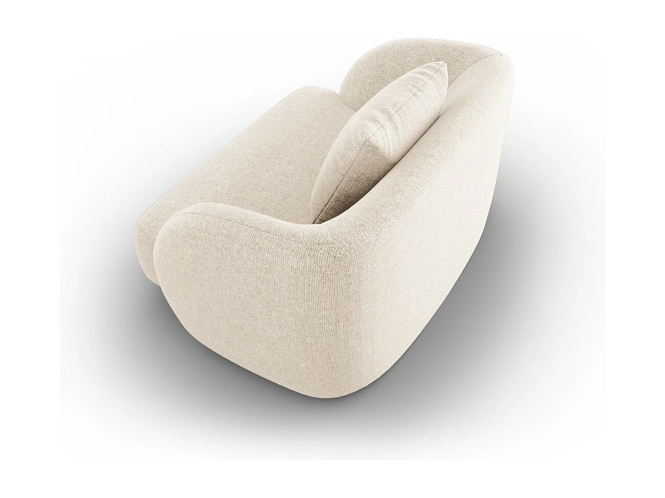Cosmopolitan Design - Fauteuil "Tulum" en chenille beige clair - 103x90x70cm