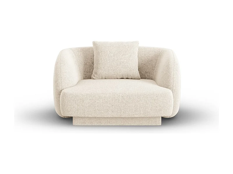 Cosmopolitan Design - Fauteuil "Tulum" en chenille beige clair - 103x90x70cm