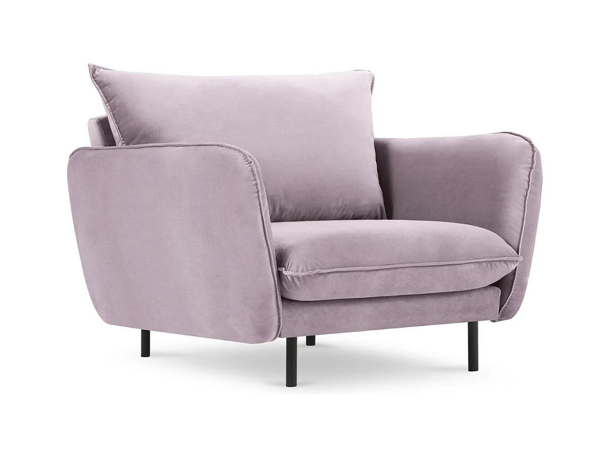 Cosmopolitan Design - Fauteuil "Vienna" Flueel, Lavendel - 97x94x95cm