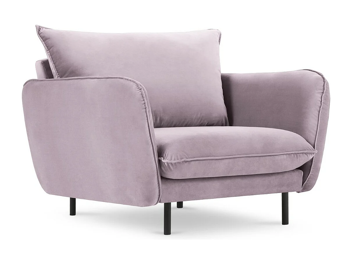 Cosmopolitan Design - Fauteuil "Vienna" en velours lavande - 97x94x95cm