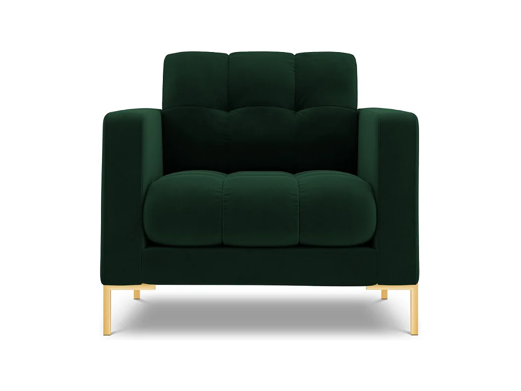 Cosmopolitan Design - Fauteuil "Bali" en velours vert bouteille - 87x92x75cm