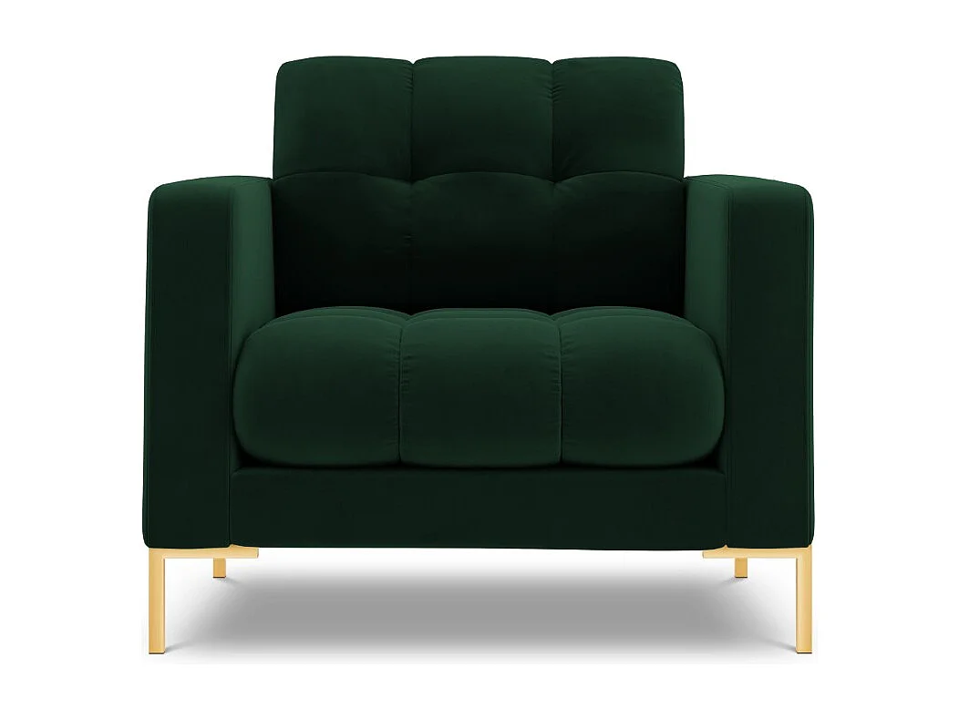 Cosmopolitan Design - Fauteuil "Bali" en velours vert bouteille - 87x92x75cm