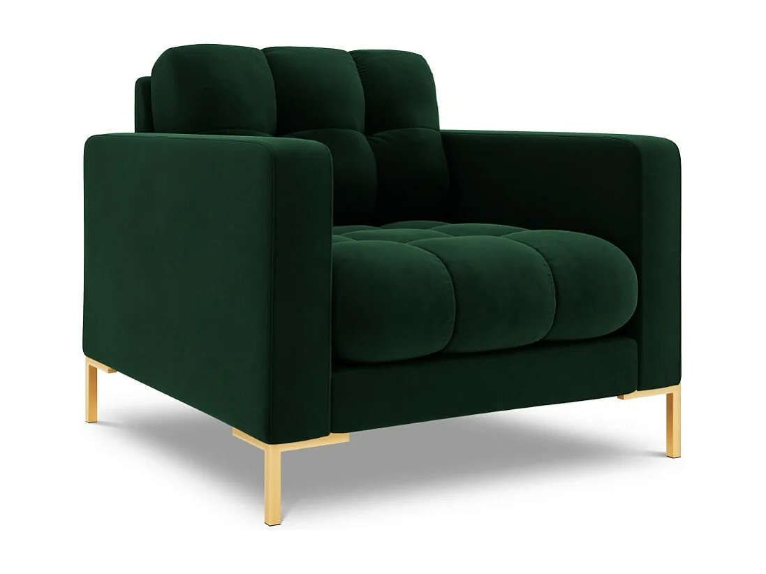 Cosmopolitan Design - Fauteuil "Bali" en velours vert bouteille - 87x92x75cm
