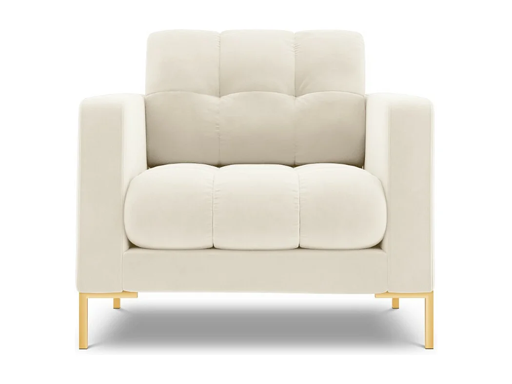 Cosmopolitan Design - Fauteuil "Bali" Flueel, Lichtbeige - 87x92x75cm
