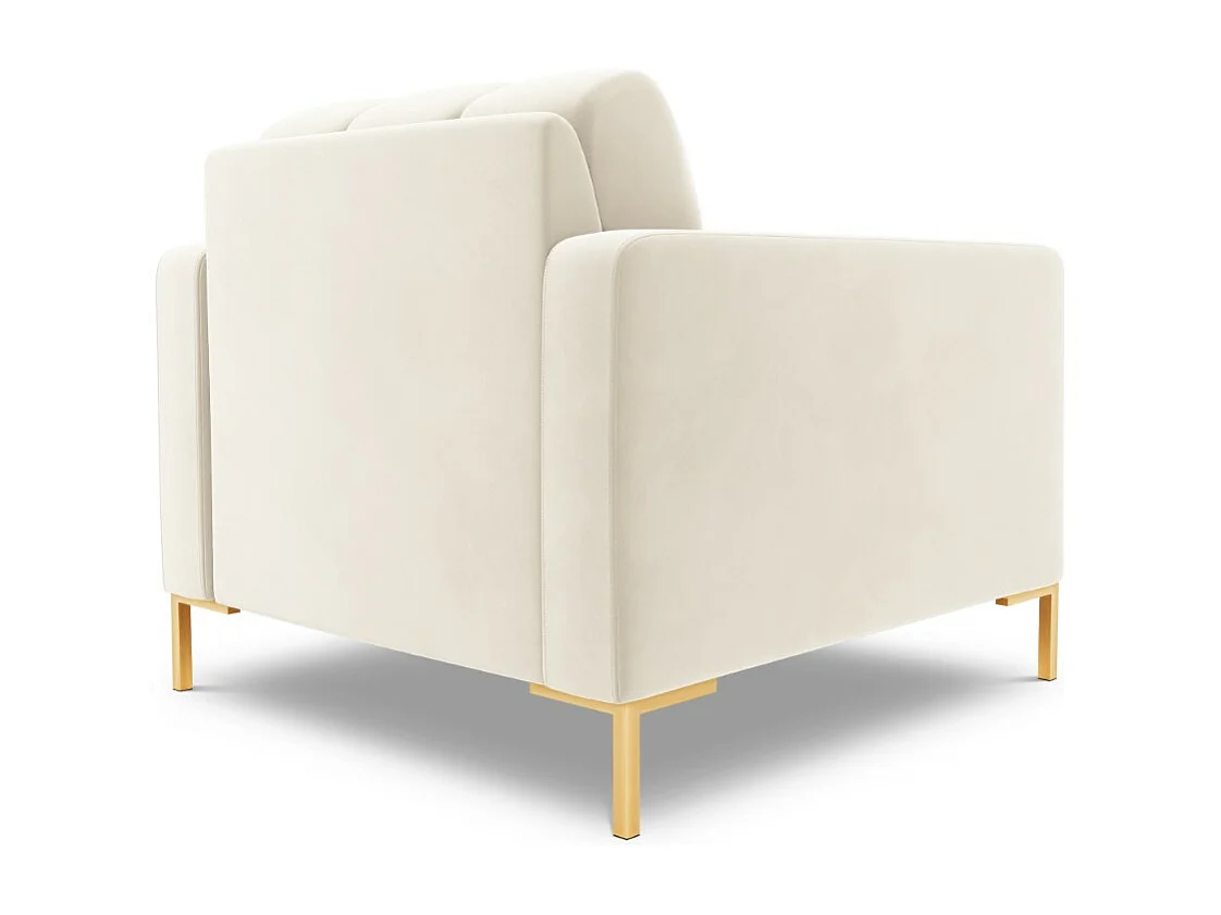 Cosmopolitan Design - Fauteuil "Bali" Flueel, Lichtbeige - 87x92x75cm