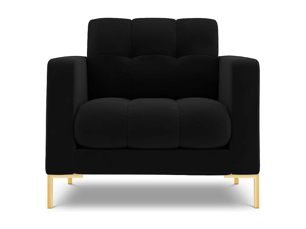 Cosmopolitan Design - Fauteuil "Bali" en velours noir - 87x92x75cm