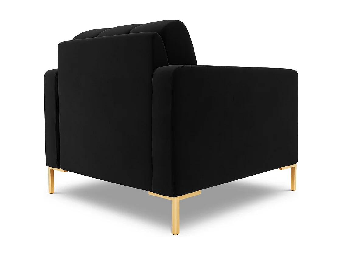Cosmopolitan Design - Fauteuil "Bali" en velours noir - 87x92x75cm