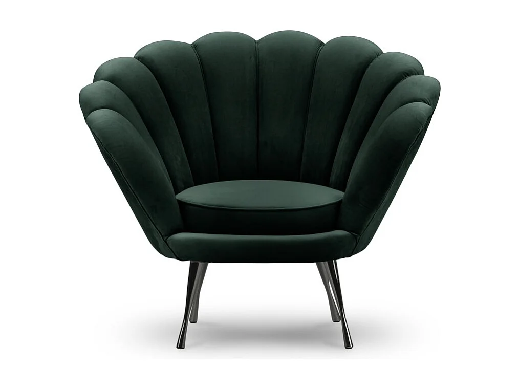Cosmopolitan Design - Fauteuil "Kingston" en velours vert bouteille - 98x78x76cm