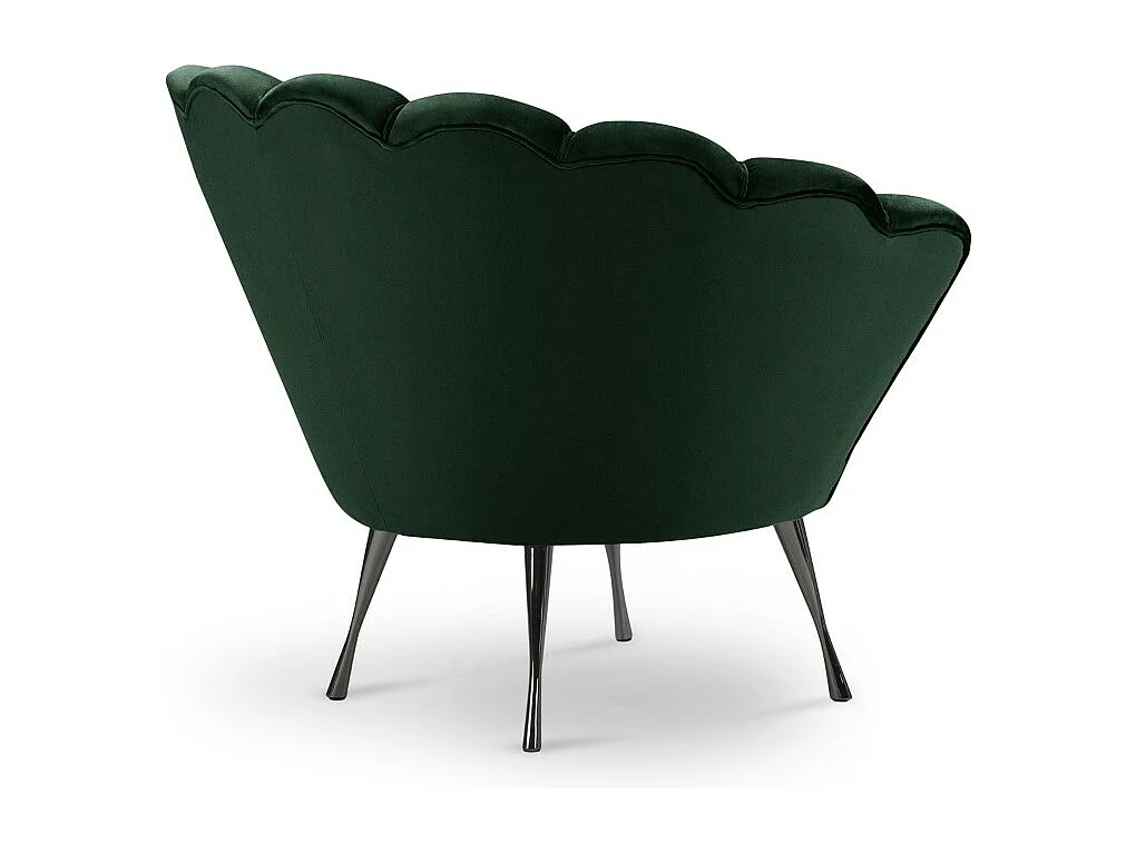 Cosmopolitan Design - Fauteuil "Kingston" en velours vert bouteille - 98x78x76cm