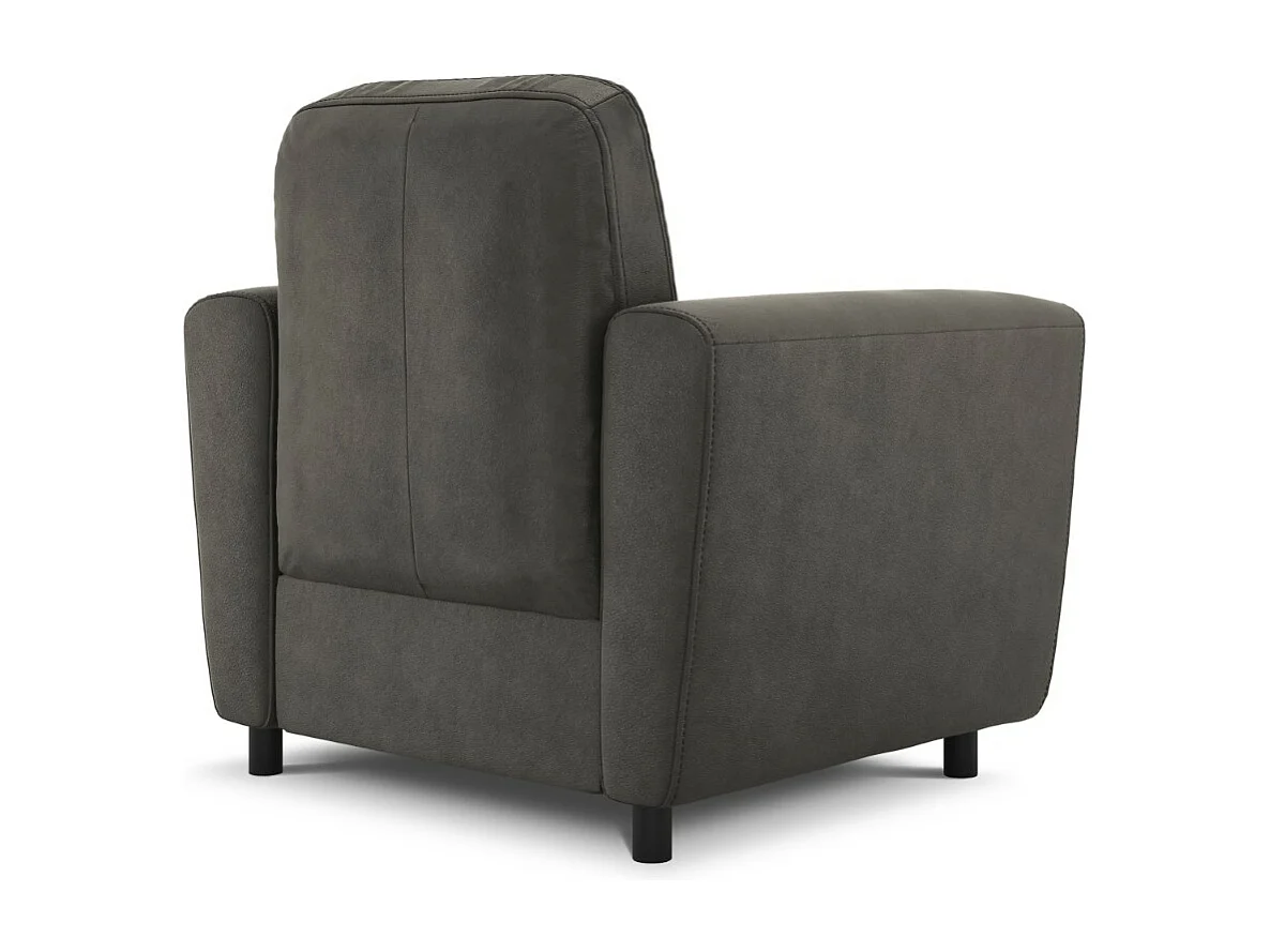 CXL by Christian Lacroix - Fauteuil "Audra" en cuir véritable gris foncé - 87x82x83cm