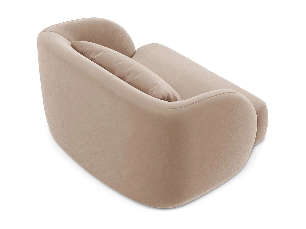 Cosmopolitan Design - Fauteuil "Tulum" Flueel, Beige - 103x90x70cm