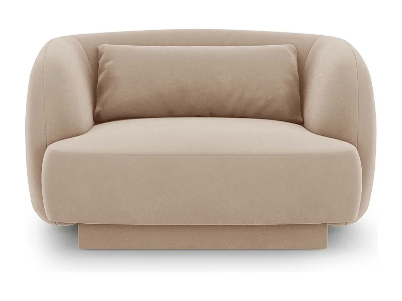Cosmopolitan Design - Fauteuil "Tulum" en velours beige - 103x90x70cm