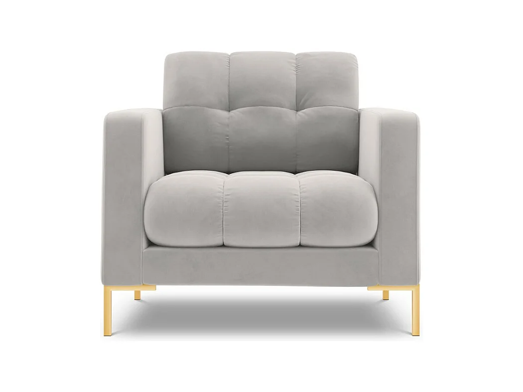 Cosmopolitan Design - Fauteuil "Bali" Flueel, Geld - 87x92x75cm