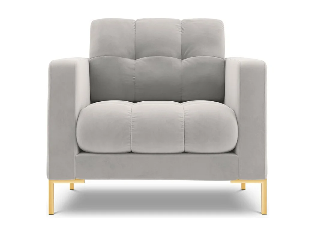 Cosmopolitan Design - Fauteuil "Bali" Flueel, Geld - 87x92x75cm