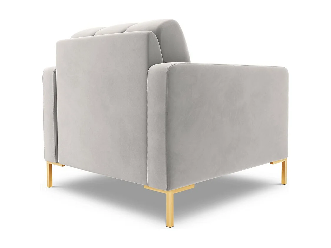 Cosmopolitan Design - Fauteuil "Bali" en velours argent - 87x92x75cm