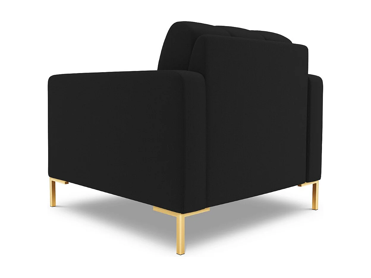 Cosmopolitan Design - Fauteuil "Bali" Structurele stof, Zwart - 87x92x75cm