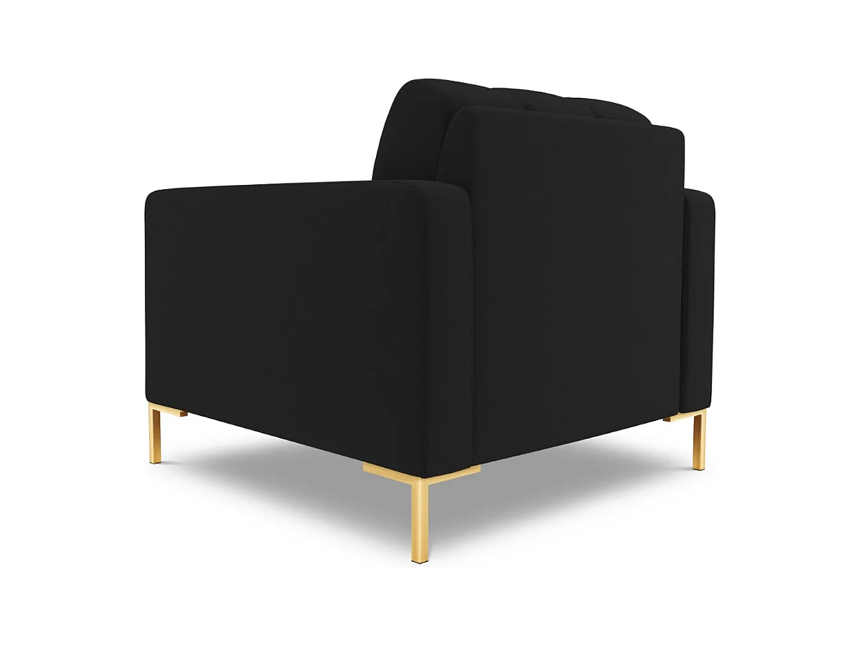 Cosmopolitan Design - Fauteuil "Bali" en tissu structurel noir - 87x92x75cm