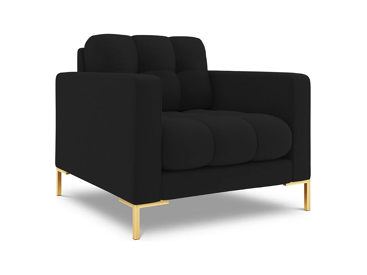 Cosmopolitan Design - Fauteuil "Bali" en tissu structurel noir - 87x92x75cm