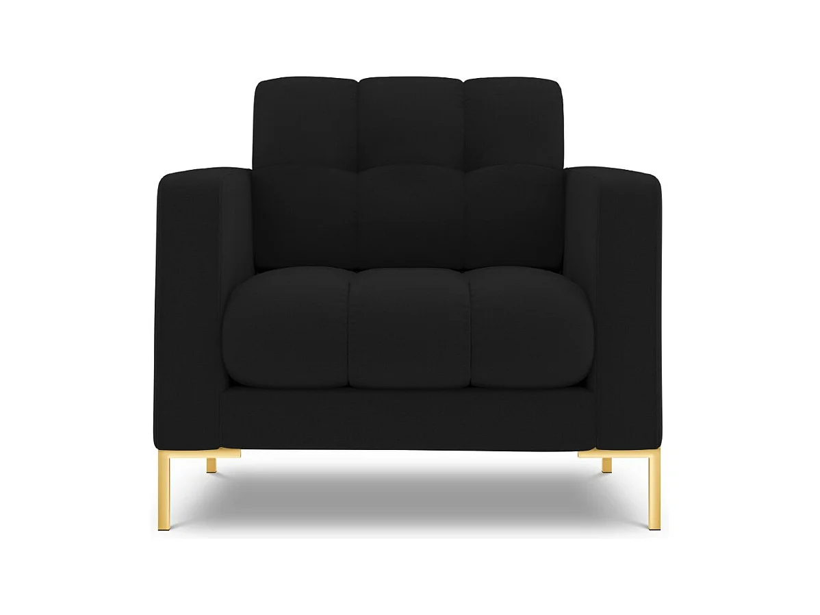 Cosmopolitan Design - Fauteuil "Bali" en tissu structurel noir - 87x92x75cm