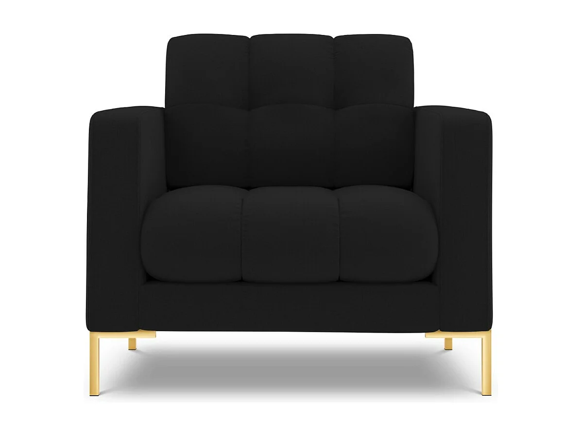 Cosmopolitan Design - Fauteuil "Bali" en tissu structurel noir - 87x92x75cm