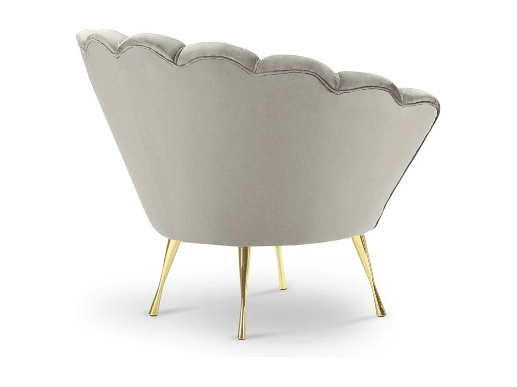 Cosmopolitan Design - Fauteuil "Kingston" Flueel, Lichtbeige - 98x78x76cm