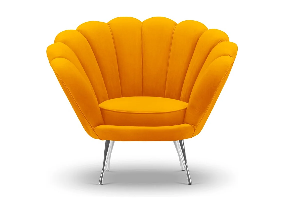 Cosmopolitan Design - Fauteuil "Kingston" en velours orange - 98x78x76cm
