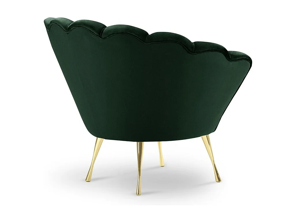 Cosmopolitan Design - Fauteuil "Kingston" en velours vert bouteille - 98x78x76cm