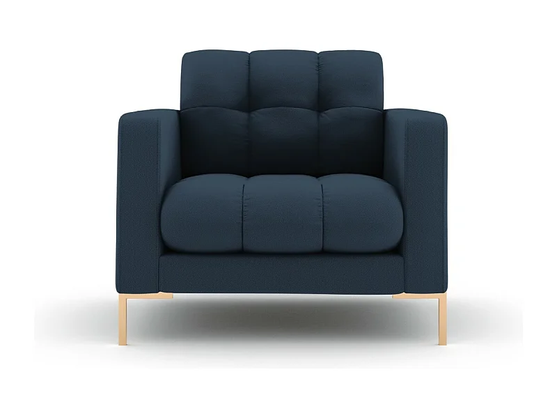 Cosmopolitan Design - Fauteuil "Bali" en tissu structurel bleu - 87x92x75cm