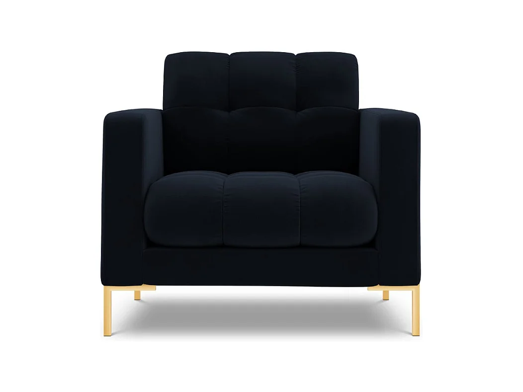 Cosmopolitan Design - Fauteuil "Bali" Flueel, Donkerblauw - 87x92x75cm
